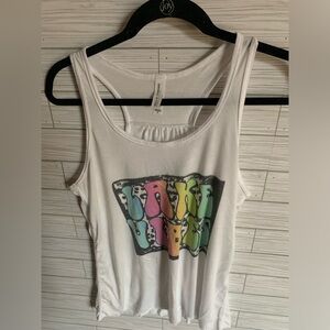 Bella canvas Lake Vibes White Graphic Tank Top